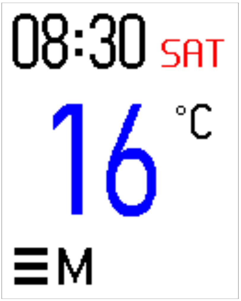 Setting Mode display with blue temperature digits