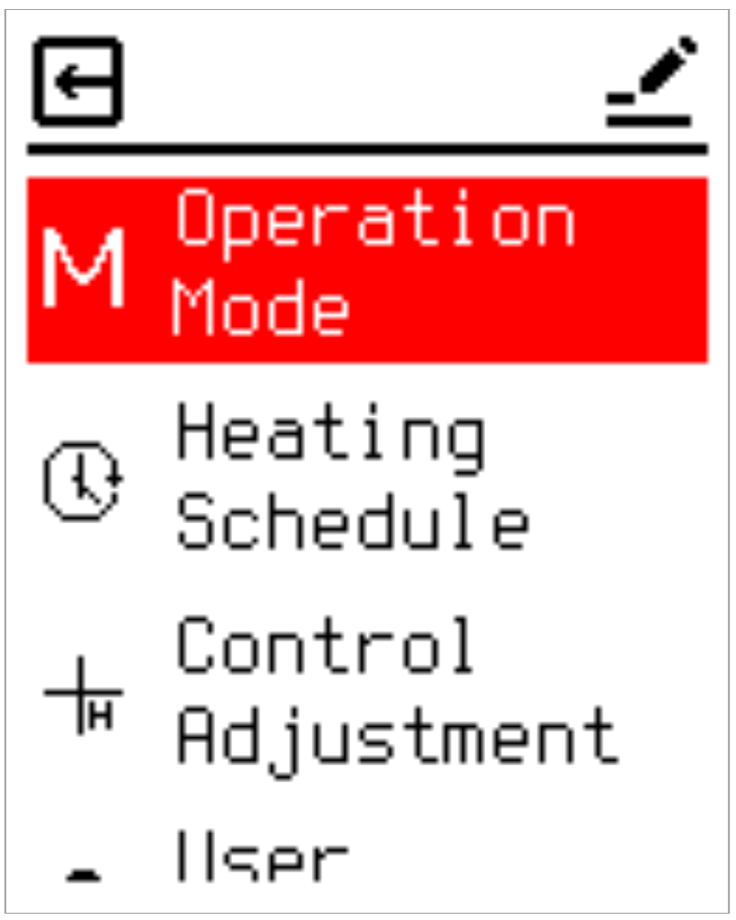 Main menu with four categories