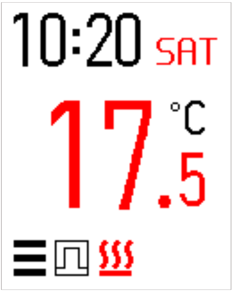 Main display in PWM Mode showing wave icon