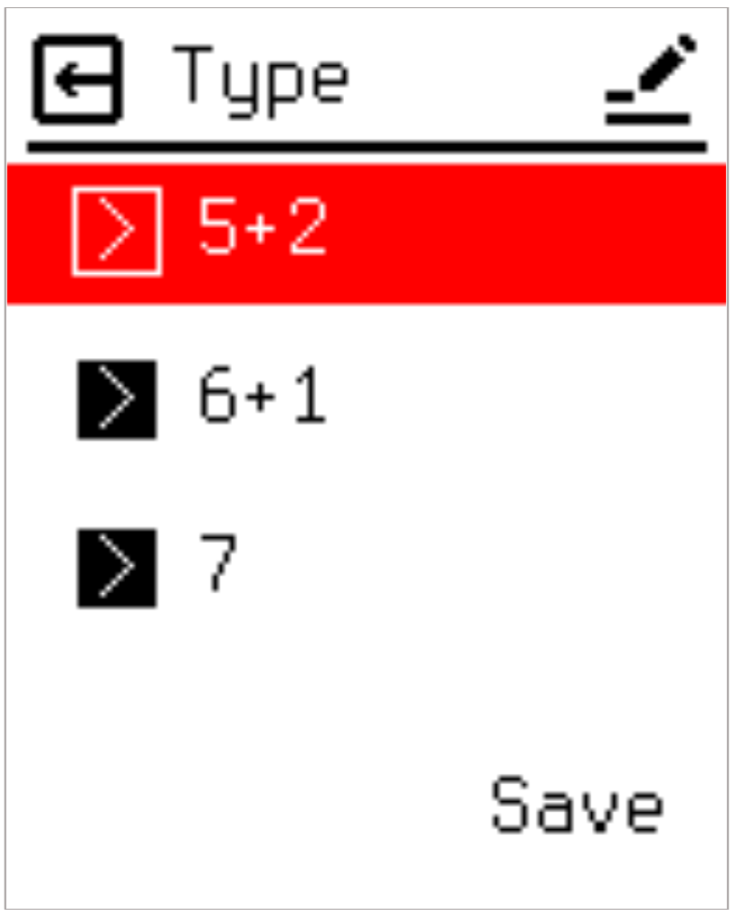 Program Type editing screen