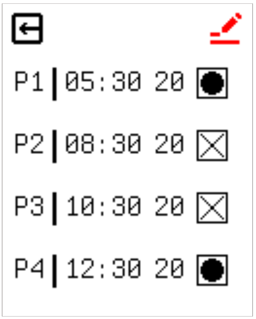 Workday schedule setting screen