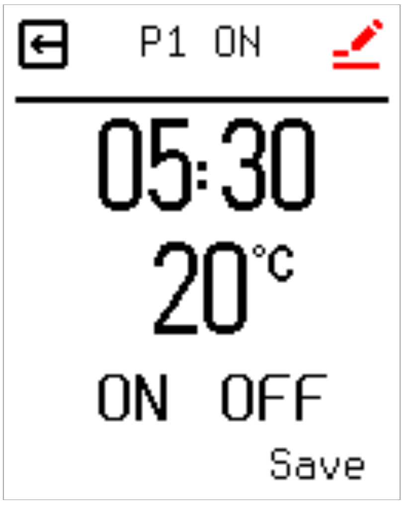 Restday schedule setting screen
