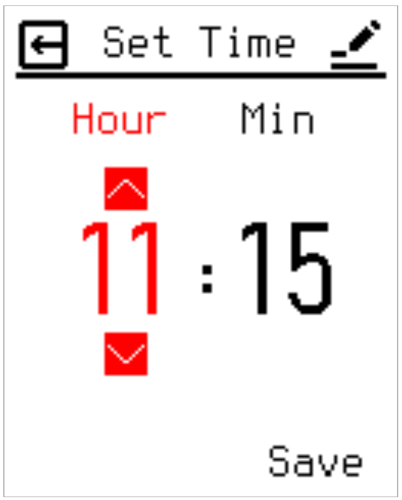 Weekday setting screen