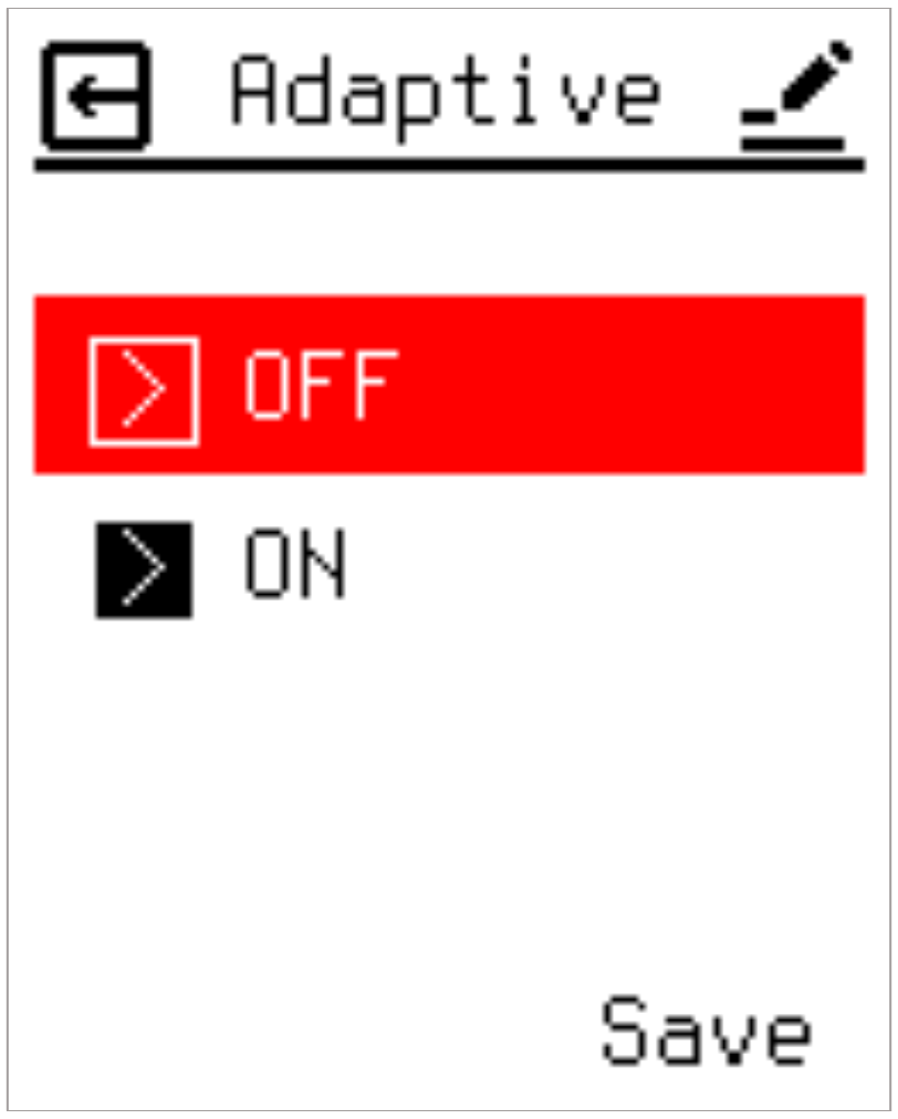 Adaptive Start toggle
