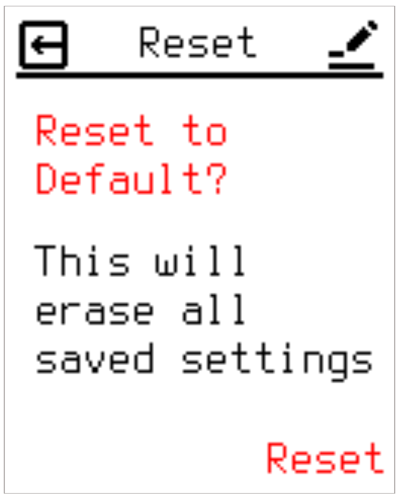 Factory Reset confirmation