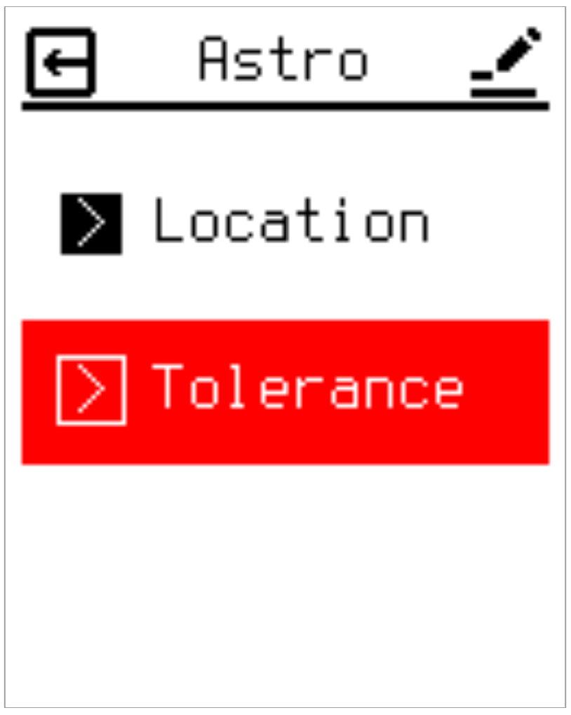 Tolerance option selected